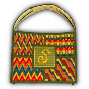 Handmade Green Red Crochet Purse